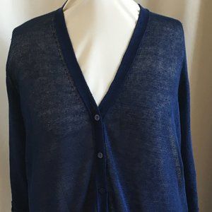 Chadwick of Boston, Blue Cardigan Sweater with Buttons and Pockets, New, Size 2x